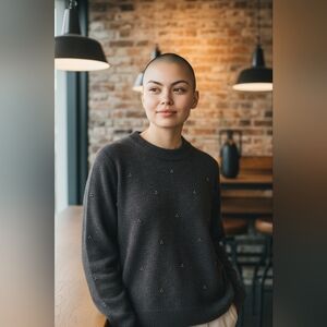 H&M Dark Gray Women's Sweater with Stud Accents